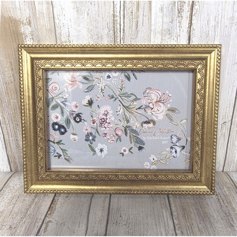 Sheffield Home Vivian Collection Gold Ornate 5x7 Photo Frame 7D71-57A BRZ NEW